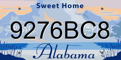 9276BC8 Alabama License Plate