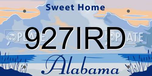 927IRD Alabama License Plate
