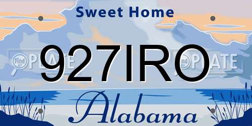 927IRO Alabama License Plate
