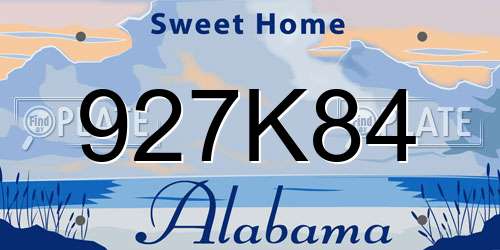 927K84 Alabama License Plate