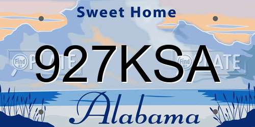 927KSA Alabama License Plate