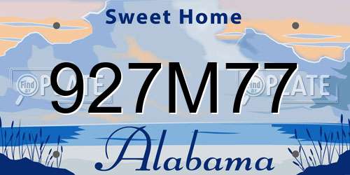 927M77 Alabama License Plate
