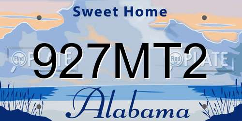 927MT2 Alabama License Plate