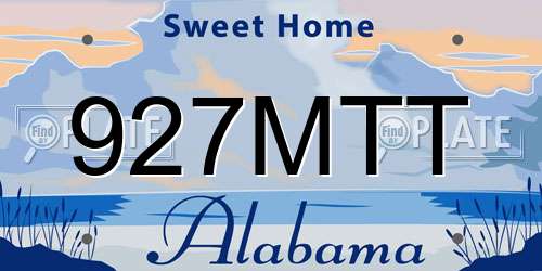 927MTT Alabama License Plate