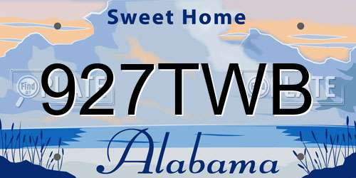 927TWB Alabama License Plate