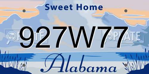 927W77 Alabama License Plate