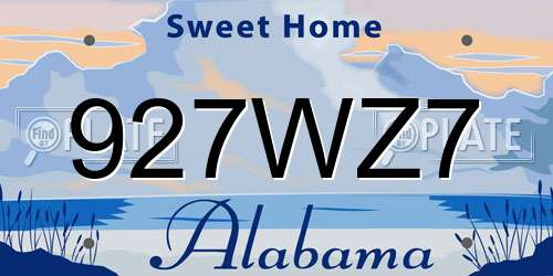 927WZ7 Alabama License Plate
