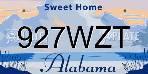 927WZT Alabama License Plate