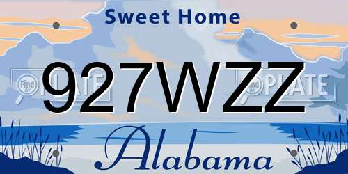 927WZZ Alabama License Plate