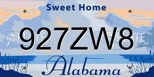 927ZW8 Alabama License Plate