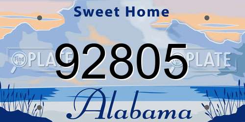 92805 Alabama License Plate