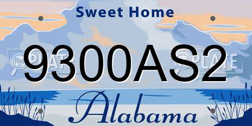 9300AS2 Alabama License Plate