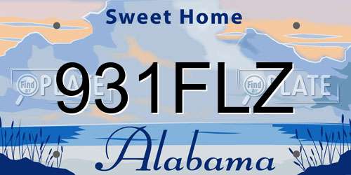 931FLZ Alabama License Plate