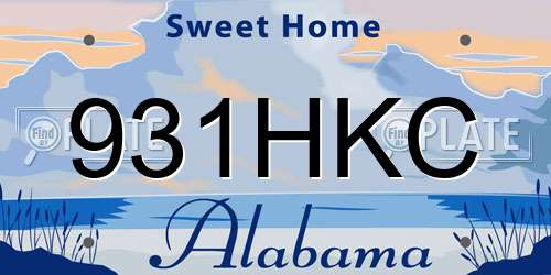 931HKC Alabama License Plate
