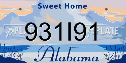 931I91 Alabama License Plate