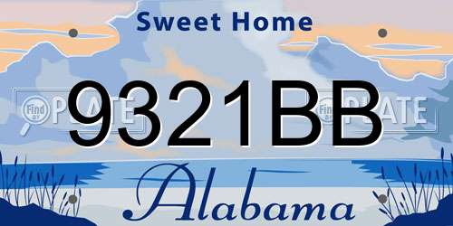 9321BB Alabama License Plate