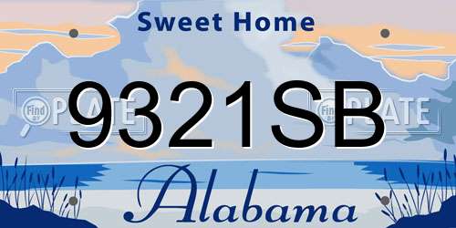 9321SB Alabama License Plate