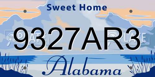 9327AR3 Alabama License Plate