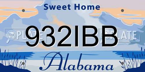 932IBB Alabama License Plate