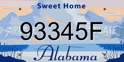 93345F Alabama License Plate