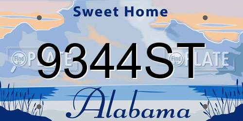9344ST Alabama License Plate