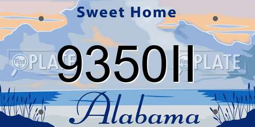 9350II Alabama License Plate