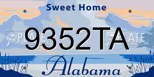 9352TA Alabama License Plate