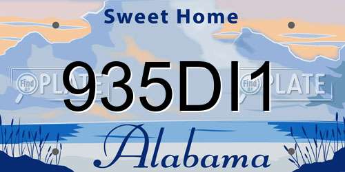 935DI1 Alabama License Plate
