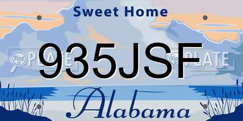935JSF Alabama License Plate
