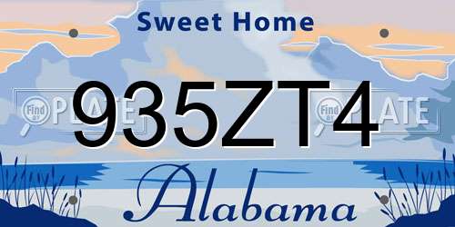 935ZT4 Alabama License Plate