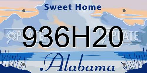 936H20 Alabama License Plate