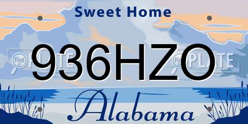 936HZO Alabama License Plate