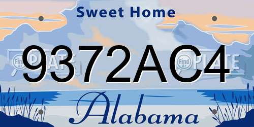 9372AC4 Alabama License Plate