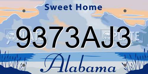 9373AJ3 Alabama License Plate