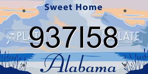 937I58 Alabama License Plate