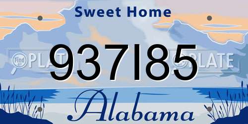 937I85 Alabama License Plate