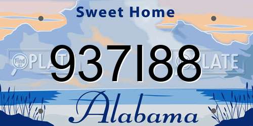 937I88 Alabama License Plate