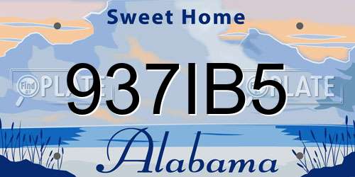 937IB5 Alabama License Plate