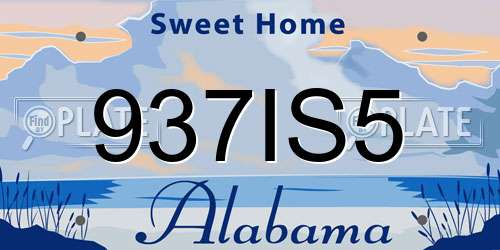 937IS5 Alabama License Plate