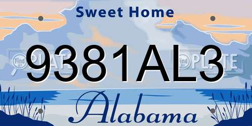 9381AL3 Alabama License Plate