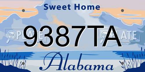 9387TA Alabama License Plate