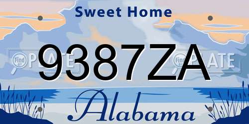 9387ZA Alabama License Plate