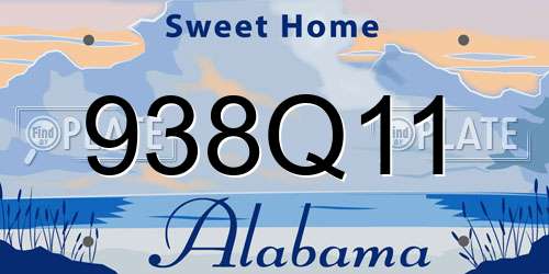 938Q11 Alabama License Plate