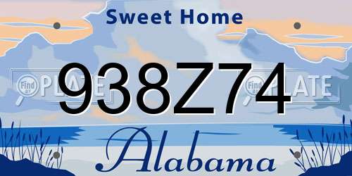 938Z74 Alabama License Plate