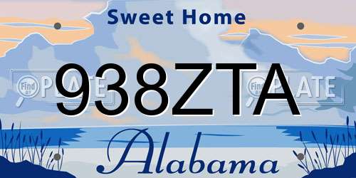 938ZTA Alabama License Plate