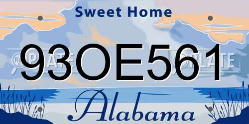 93OE561 Alabama License Plate