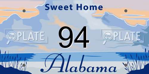 94 Alabama License Plate