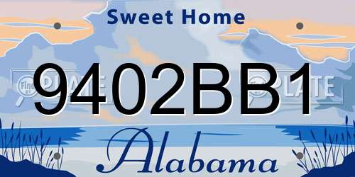 9402BB1 Alabama License Plate