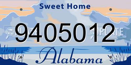 9405012 Alabama License Plate