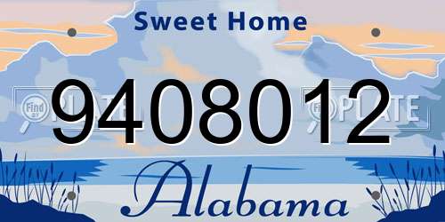 9408012 Alabama License Plate